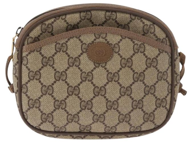 Borsa a tracolla GUCCI GG Supreme PVC Beige Oro 116 02 606 Auth BA12707 D'oro - vista 2