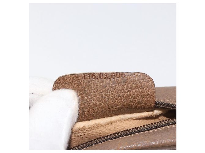 Borsa a tracolla GUCCI GG Supreme PVC Beige Oro 116 02 606 Auth BA12707 D'oro - vista 21