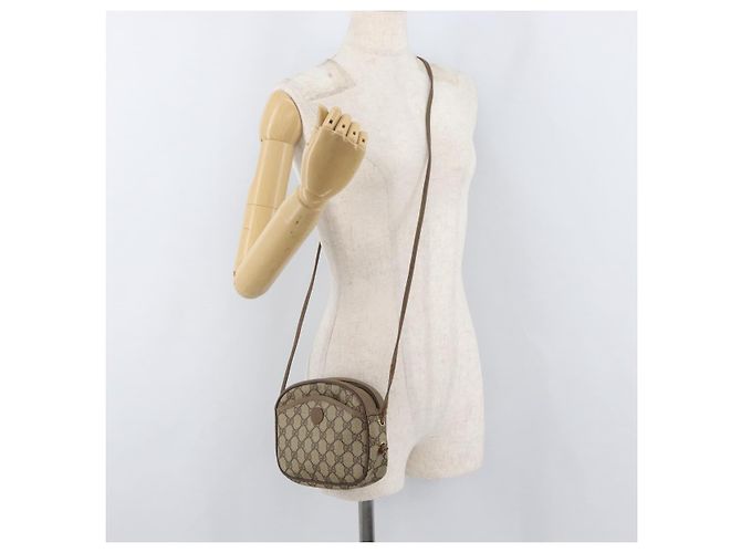 Borsa a tracolla GUCCI GG Supreme PVC Beige Oro 116 02 606 Auth BA12707 D'oro - vista 22
