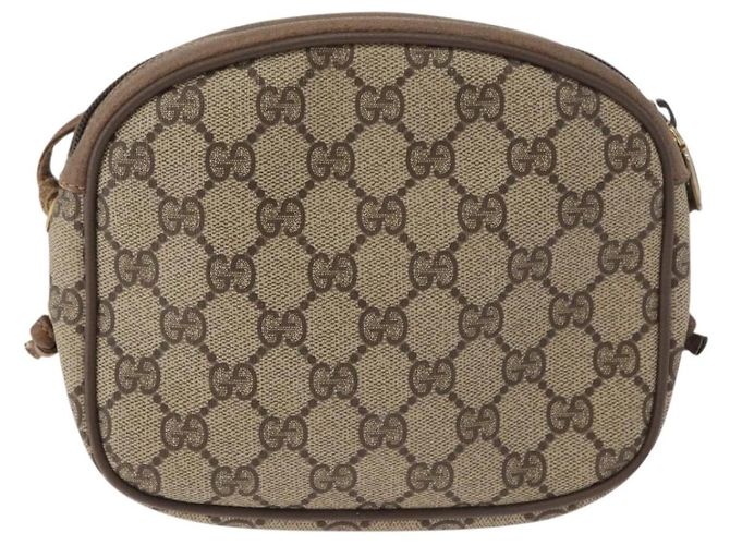 Borsa a tracolla GUCCI GG Supreme PVC Beige Oro 116 02 606 Auth BA12707 D'oro - vista 3