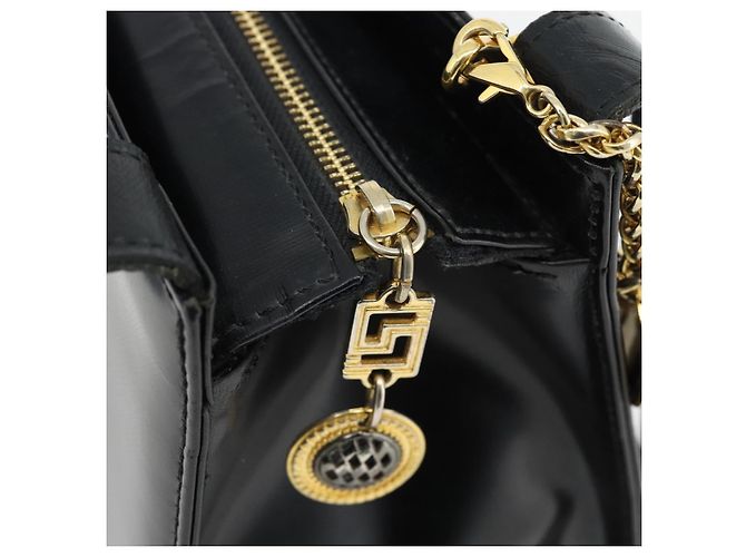 Borsa a Spalla Gianni Versace in Pelle Nera e Oro Auth ka4376A Nero D'oro - vista 10