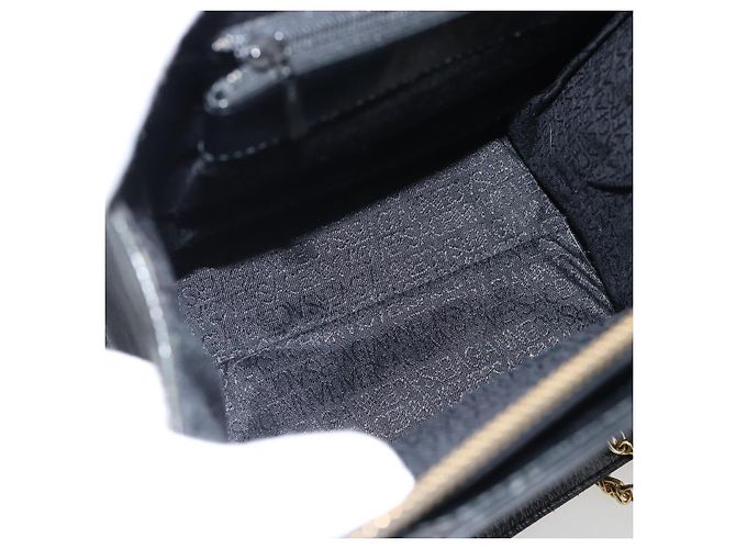 Borsa a Spalla Gianni Versace in Pelle Nera e Oro Auth ka4376A Nero D'oro - vista 12