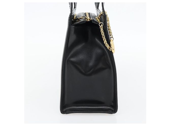 Borsa a Spalla Gianni Versace in Pelle Nera e Oro Auth ka4376A Nero D'oro - vista 3