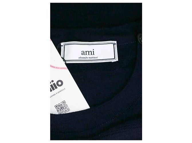 Ami Pull marine Bleu Marine - vue 4