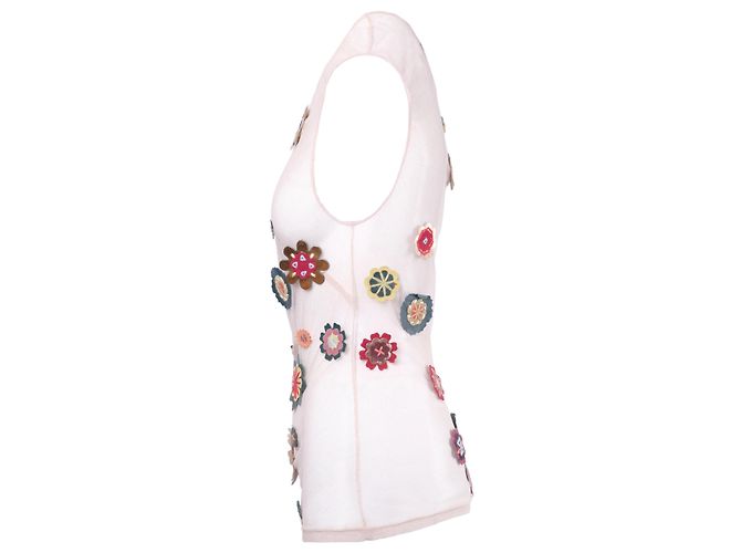 Top in mesh trasparente con applicazioni floreali Dolce & Gabbana Y2K - vista 2
