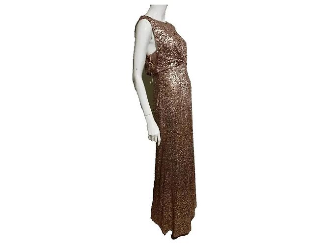Jenny Packham Pailletten-Maxikleid Abendkleid Golden Bronze - Ansicht 3
