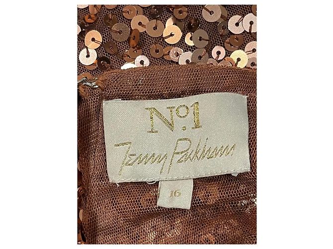 Jenny Packham Pailletten-Maxikleid Abendkleid Golden Bronze - Ansicht 4