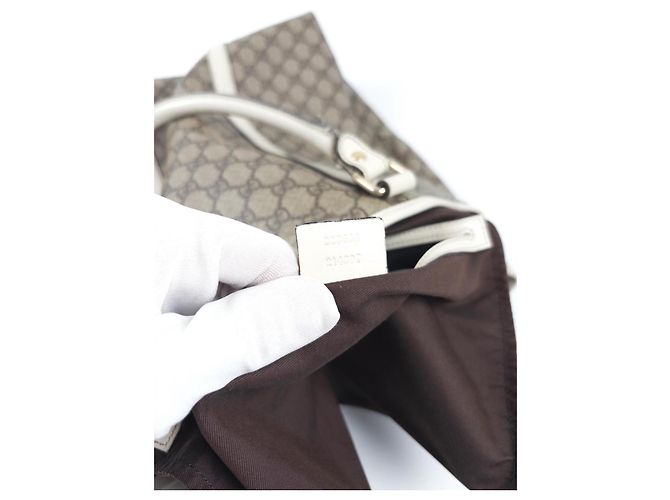 Borsa Tote Verticale Gucci GG Supreme Joy Beige Monogramma - vista 2