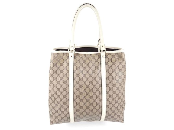 Borsa Tote Verticale Gucci GG Supreme Joy Beige Monogramma - vista 3