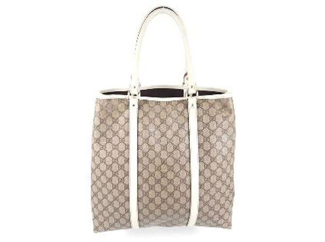 Borsa Tote Verticale Gucci GG Supreme Joy Beige Monogramma - vista 4