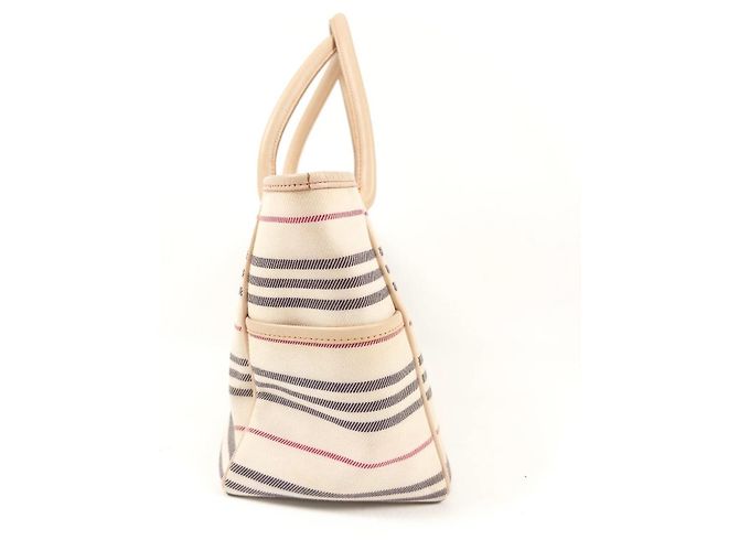 Burberry Borsa Tote Haymarket Check Beige - vista 10