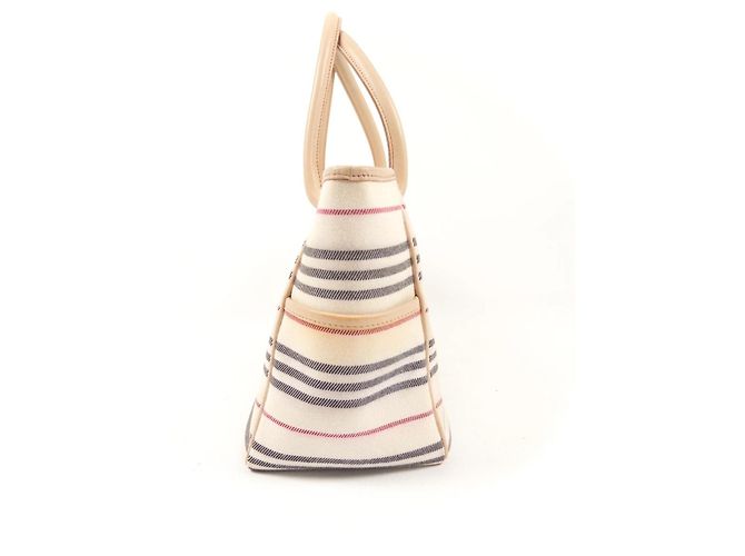 Burberry Borsa Tote Haymarket Check Beige - vista 11