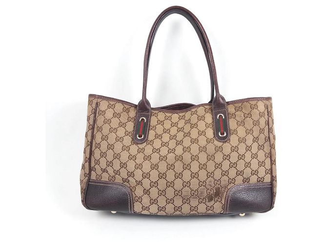 Gucci GG Princy Borsa Tote in Tela Marrone Monogramma - vista 3