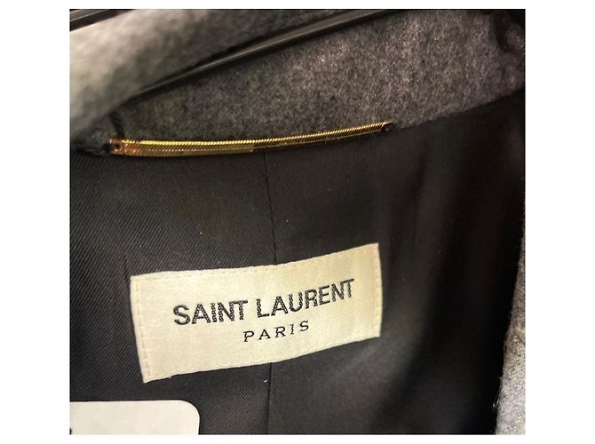 Giacca sfiancata in lana grigia Saint Laurent - Taglia S / FR36 Usato (NWOT) - vista 5
