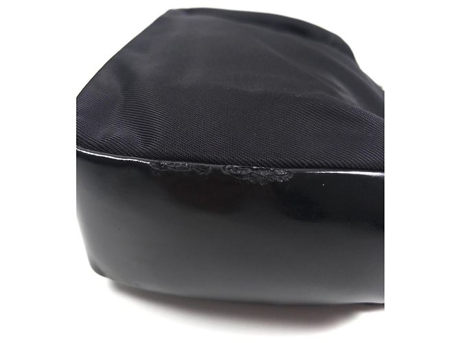 Gucci Borsa a tracolla in nylon con manico in bambù Nero - vista 7