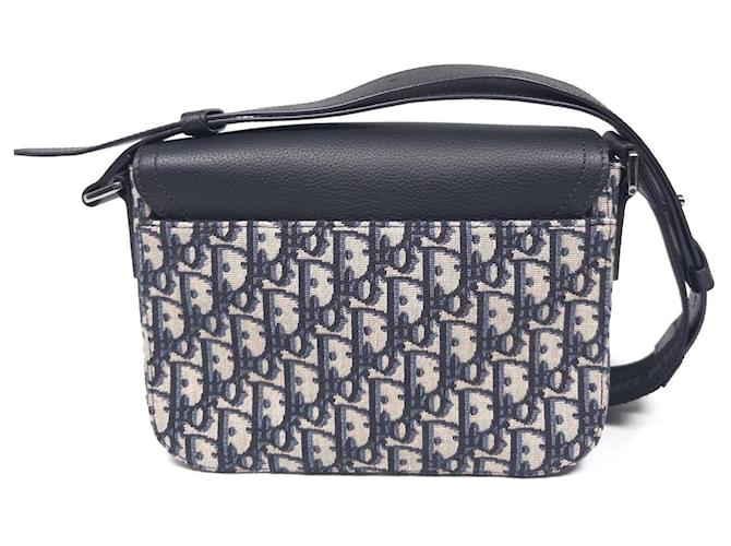 Christian Dior Borsa Small Saddle Messenger Jacquard Dior Oblique Beige Blu scuro - vista 2