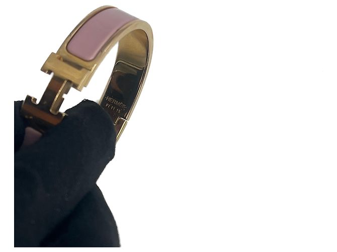 Hermès Pulsera Hermes Clic H en esmalte Extra Wide Blanco - vista 4