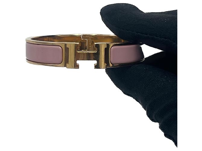 Hermès Pulsera Hermes Clic H en esmalte Extra Wide Blanco - vista 5