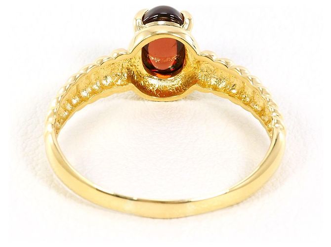 Autre Marque 18K Gelbgold-Ring mit Granat Golden - Ansicht 3