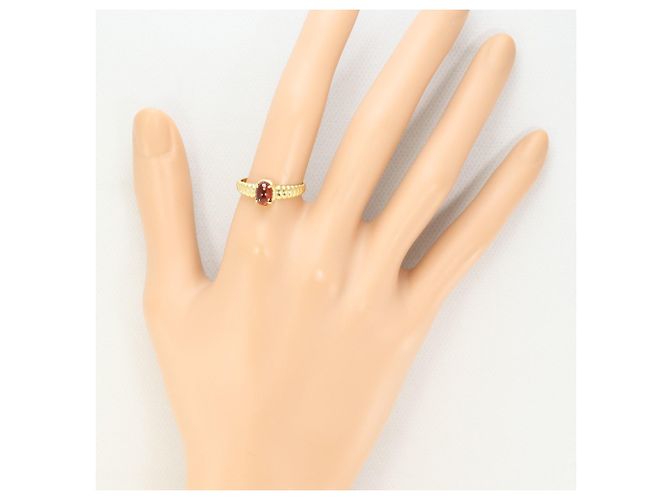 Autre Marque 18K Gelbgold-Ring mit Granat Golden - Ansicht 5