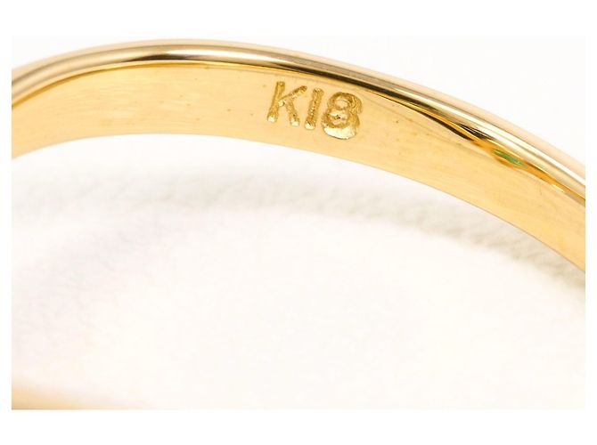 Autre Marque 18K Gelbgold-Ring mit Smaragd und Diamant Golden - Ansicht 4