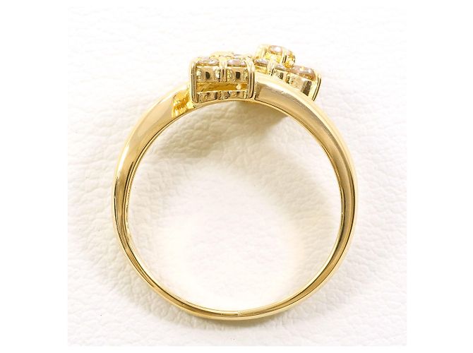 Autre Marque 18K Gelbgold-Ring mit braunem Diamanten Golden - Ansicht 2