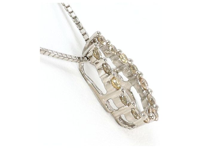 Autre Marque Collana in oro bianco 18K con diamante marrone D'oro - vista 2