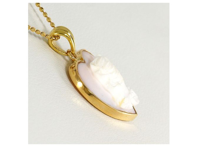 Autre Marque Collar de oro amarillo de 18K con camafeo de concha Dorado - vista 2