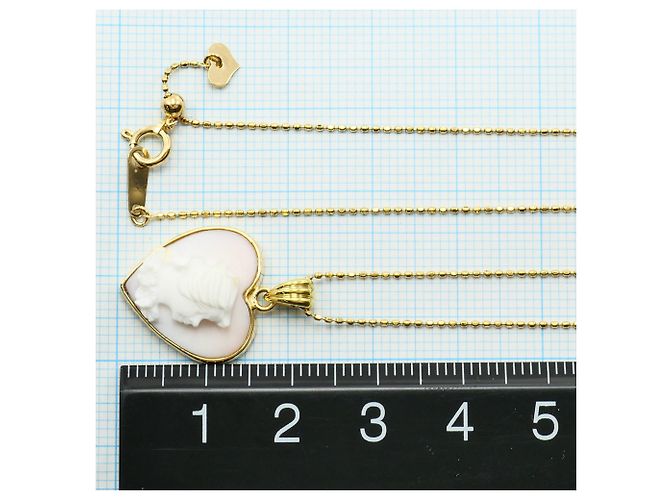 Autre Marque Collar de oro amarillo de 18K con camafeo de concha Dorado - vista 4