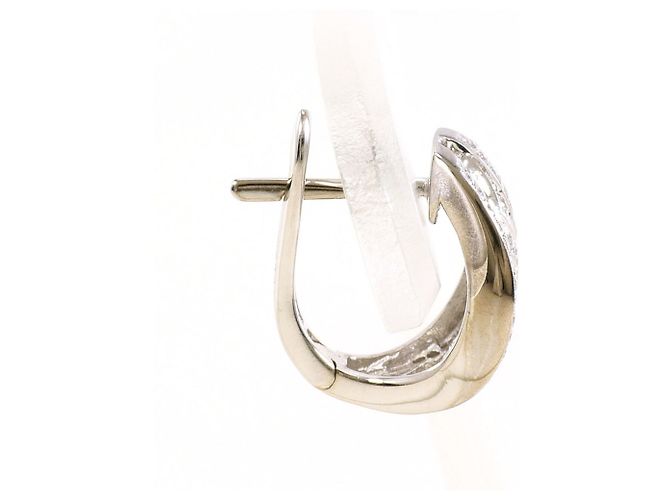 Autre Marque Orecchini a lobo in oro bianco 18K e diamanti D'oro - vista 2