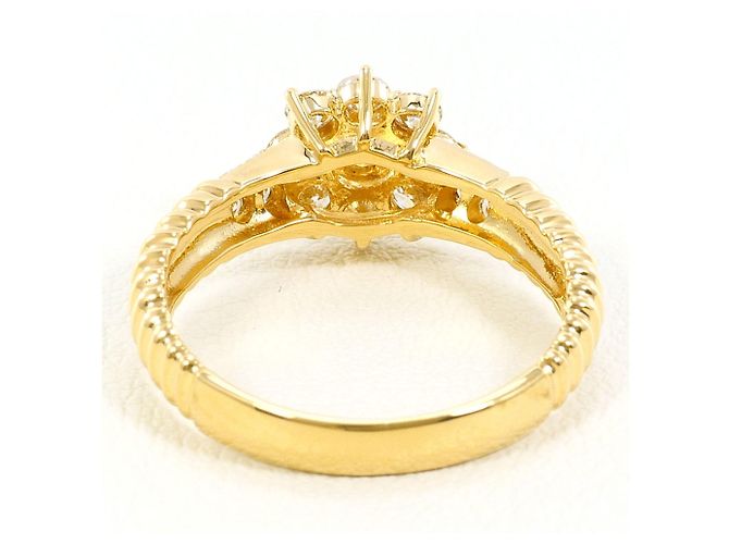 Autre Marque Anello a fascia in oro giallo 18K e diamanti D'oro - vista 4