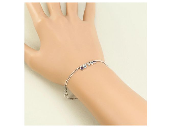 Autre Marque Bracciale con charm in oro bianco 18K Blu D'oro Porpora - vista 3