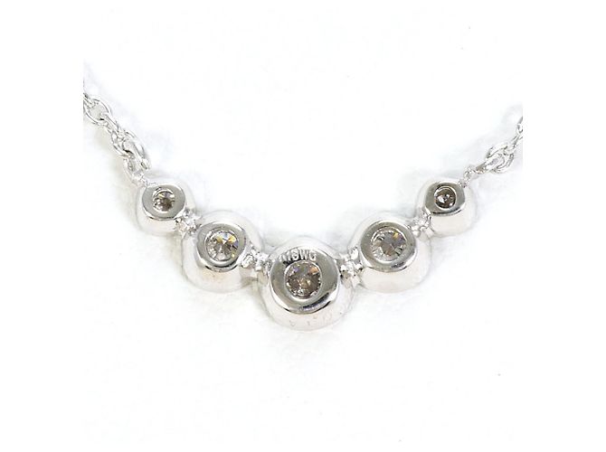 Autre Marque 18K Weißgoldkette mit Diamant Golden - Ansicht 3