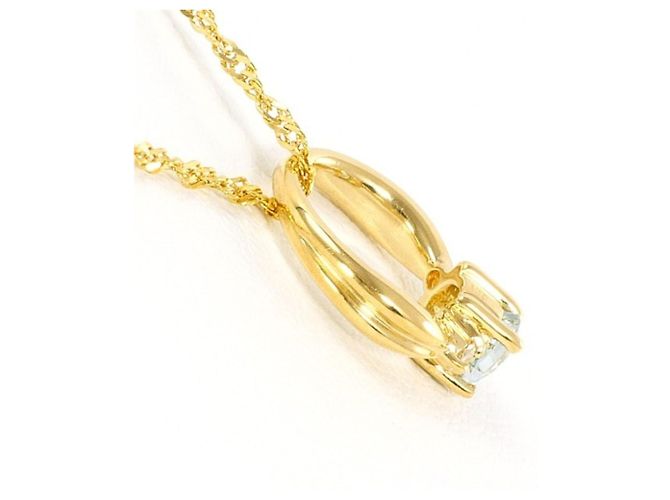 Autre Marque Collana in oro giallo 18K con acquamarina e diamante D'oro - vista 2