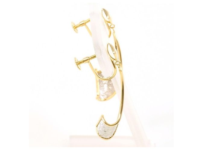Autre Marque Orecchini a clip in platino PT900 e oro giallo 18K D'oro - vista 2