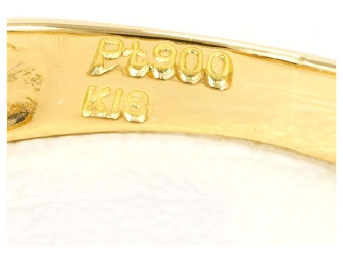 Autre Marque Platin- und Gelbgold-Ring mit Diamant Golden - Ansicht 4