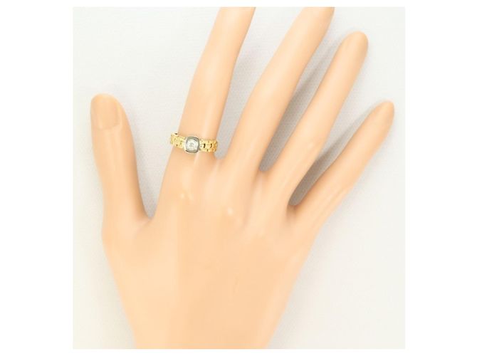 Autre Marque Platin- und Gelbgold-Ring mit Diamant Golden - Ansicht 6
