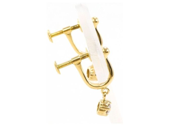 Autre Marque Orecchini a clip in oro giallo 18K con zaffiri bianchi Bianco D'oro - vista 2