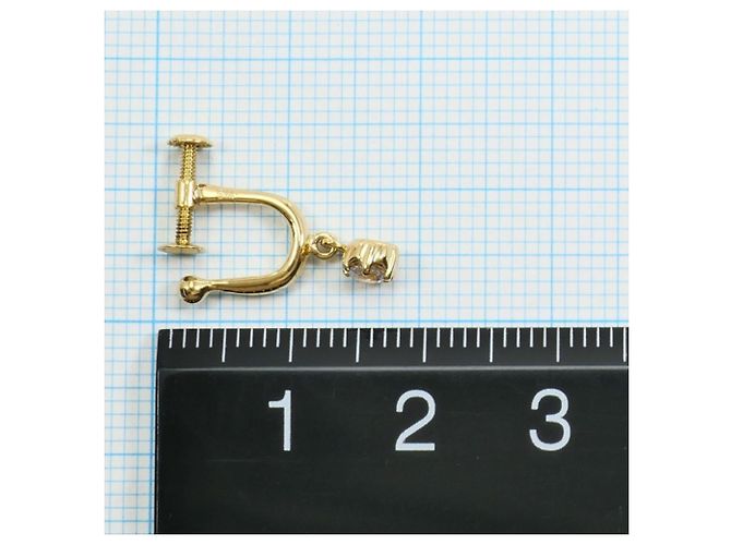 Autre Marque Orecchini a clip in oro giallo 18K con zaffiri bianchi Bianco D'oro - vista 3