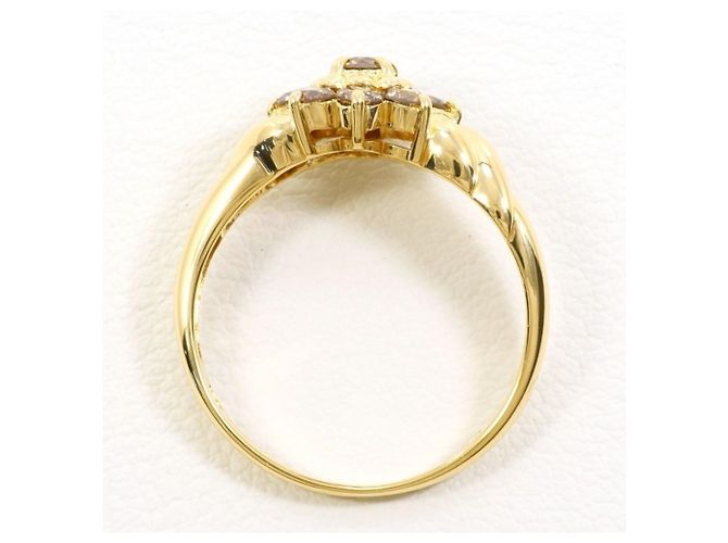 Autre Marque 18K Gelbgold-Ring mit braunem Diamanten Golden - Ansicht 2