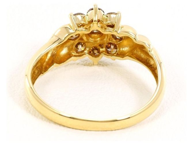 Autre Marque 18K Gelbgold-Ring mit braunem Diamanten Golden - Ansicht 3