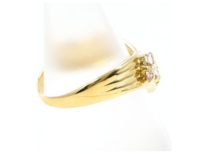 Autre Marque 18K Gelbgold-Ring mit braunem Diamanten Golden - Ansicht 2