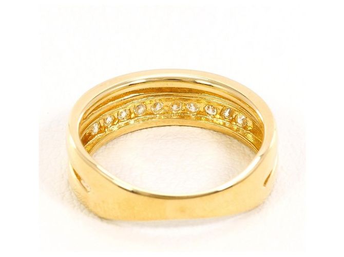 Autre Marque 18K Gelbgold-Ring mit Diamant Golden - Ansicht 3