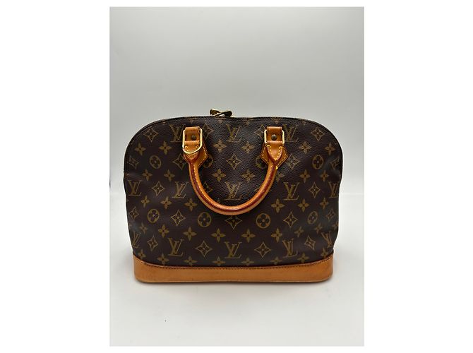 Sac à main Louis Vuitton Alma Monogram Canvas MM Marron - vue 3
