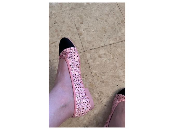 Bailarinas Chanel con lentejuelas rosas - vista 3