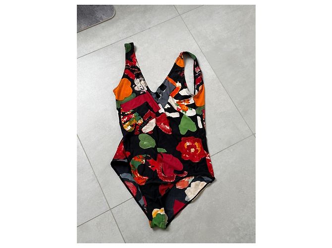 Bañador de una pieza con estampado floral Chanel Negro Blanco Roja Verde Naranja Gris Amarillo - vista 2