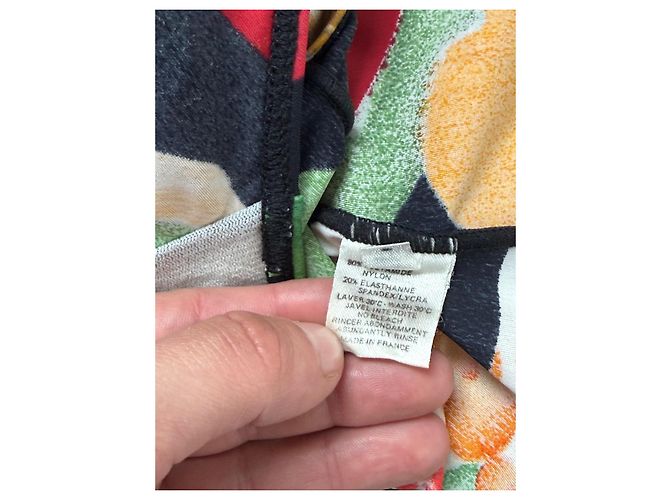 Bañador de una pieza con estampado floral Chanel Negro Blanco Roja Verde Naranja Gris Amarillo - vista 7