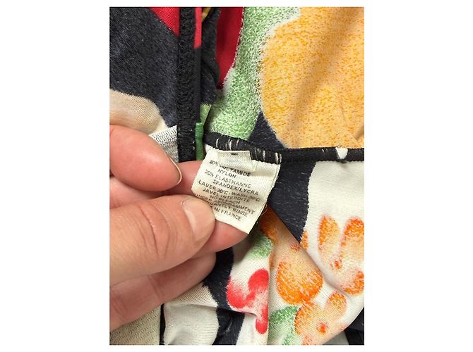 Bañador de una pieza con estampado floral Chanel Negro Blanco Roja Verde Naranja Gris Amarillo - vista 8