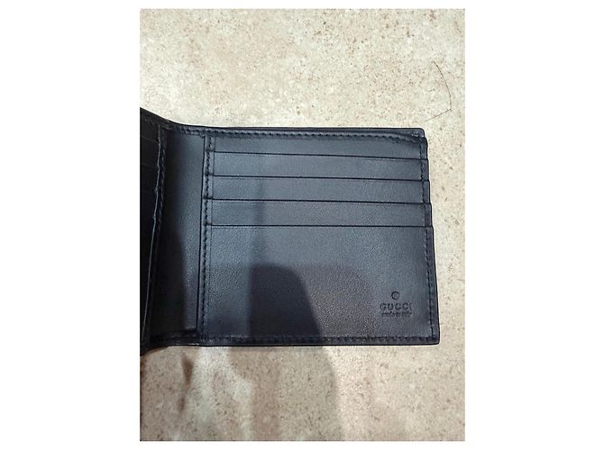 Gucci GG Embossed Black Leather Bifold Wallet - view 2