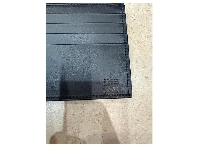 Gucci GG Embossed Black Leather Bifold Wallet - view 3